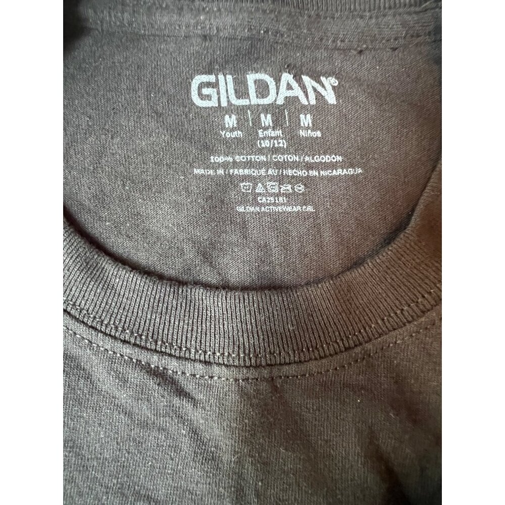 Handmade Gildan Black Cotton T-Shirt Youth Medium 10, 12 Mola Applique Gift - Picture 8 of 9